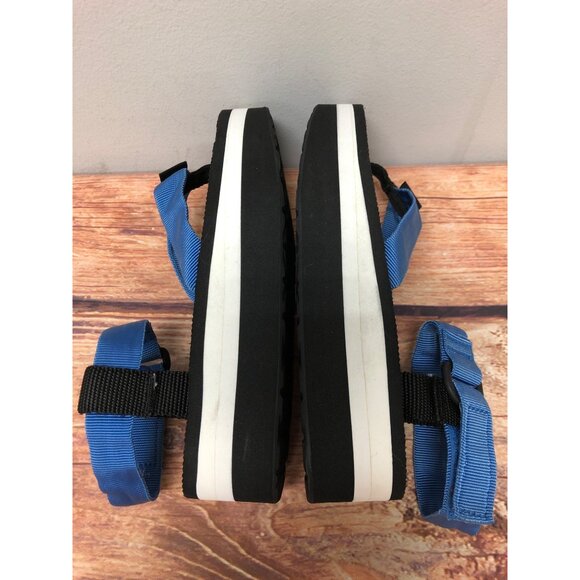 Teva Original Platform Sandals Ankle Strap Blue Black Womens 6 (7m54) - Picture 5 of 10